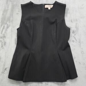 Philosophy Top Womens Size‎ 8 Black Stretch Knit Peplum Sleeveless Preppy Career